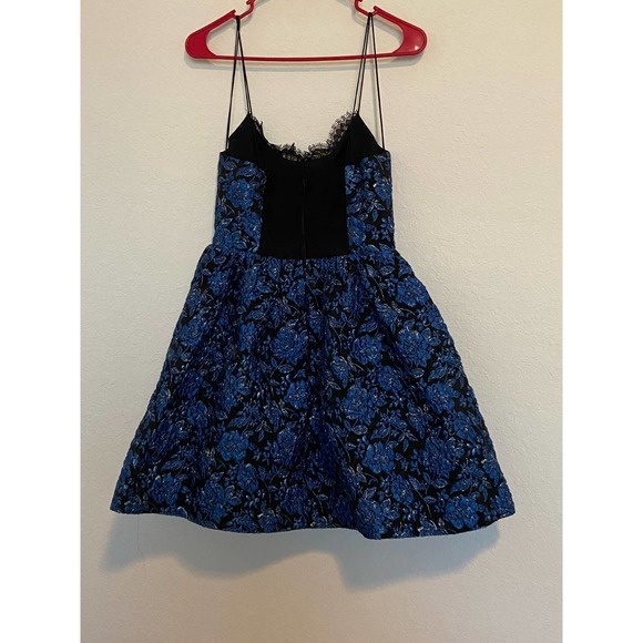Alice + Olivia Kendra Floral Mini Dress Blue 4 - Picture 6 of 13